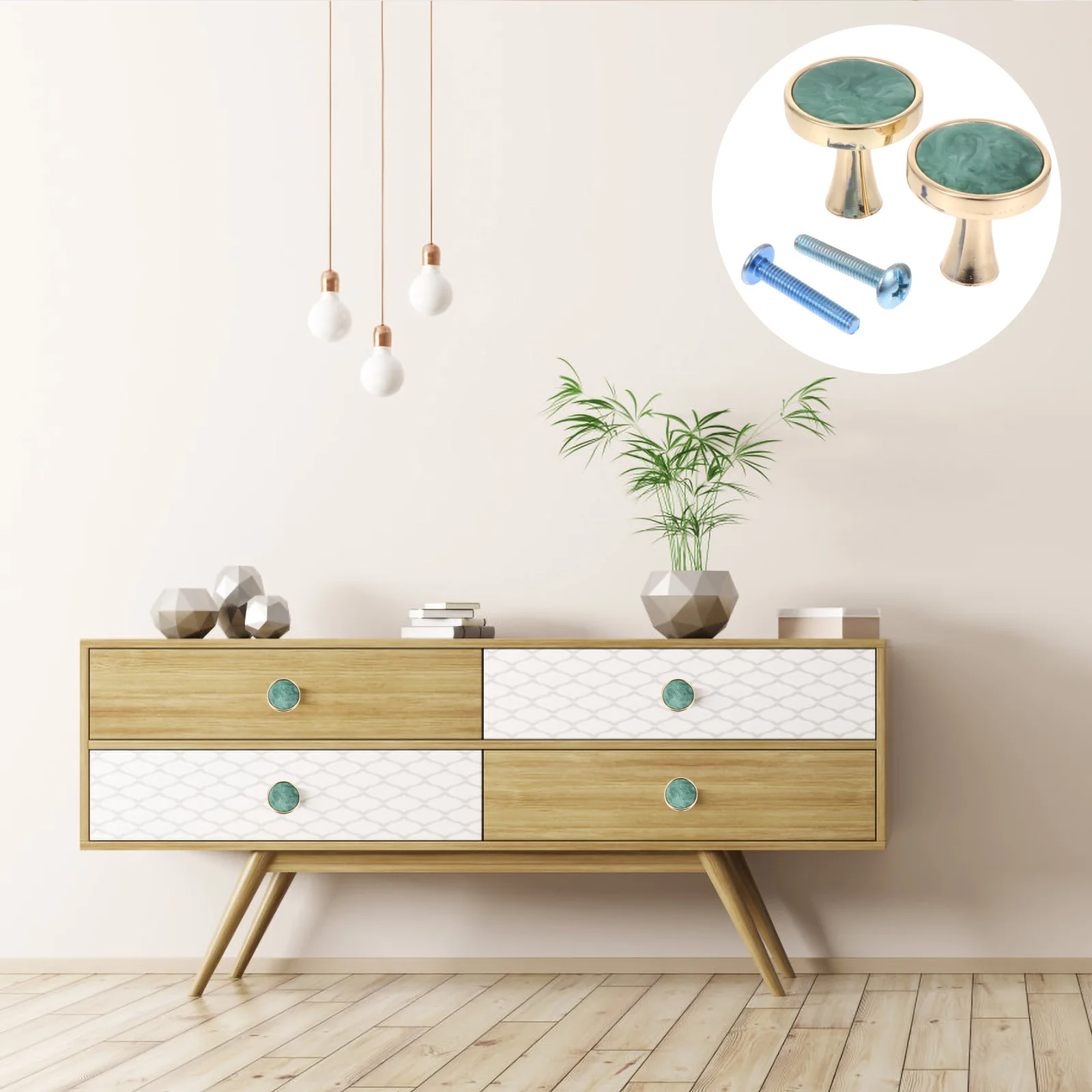 

2Pcs Single Hole Small Drawer Handles Zinc Alloy Nordic Style Round Pull Knobs for Dresser Door Cabinet Door Pulls