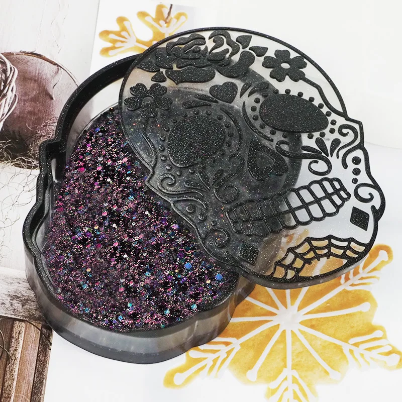 

С крышкой, коробка с черепом, силиконовые формы, сделай сам, цементный гипсовый череп, банка для хранения головы, керамическая форма, шкатулка для драгоценностей, украшение дома