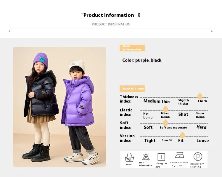 Herbst und Winter Neue Kinder-Daunenjacke Schwarz Gold Standard Eltern-Kind Weiße Entendaunen Verdickte Jacke für Jungen und Mädchen – Detail 1