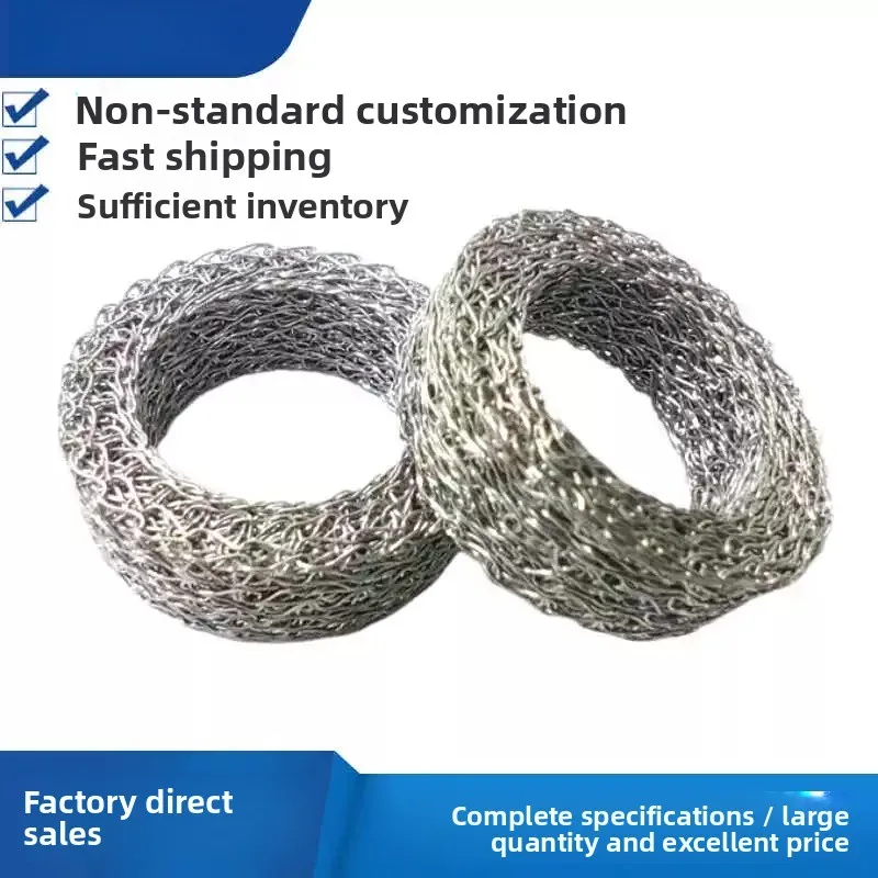 Stainless Steel Wire Mesh Ring Shield Gasket, Punched Compressed & Wire‑Wound Metal Filter Gasket for Exhaust Noise Reduction
