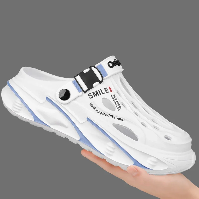 

Men's Slippers Summer Outdoor Sandals Clogs Home Garden Shoes for Men Beach Slippers Soft Bottom Baotou Clogs Slippers