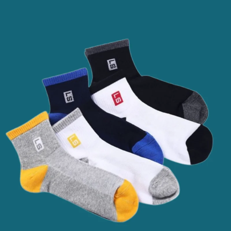 

6/12 Pairs 2024 New Men's Mid-tube Deodorant Summer Thin Sweat-absorbent Breathable Mesh Four Seasons Letter Men's Sports Socks