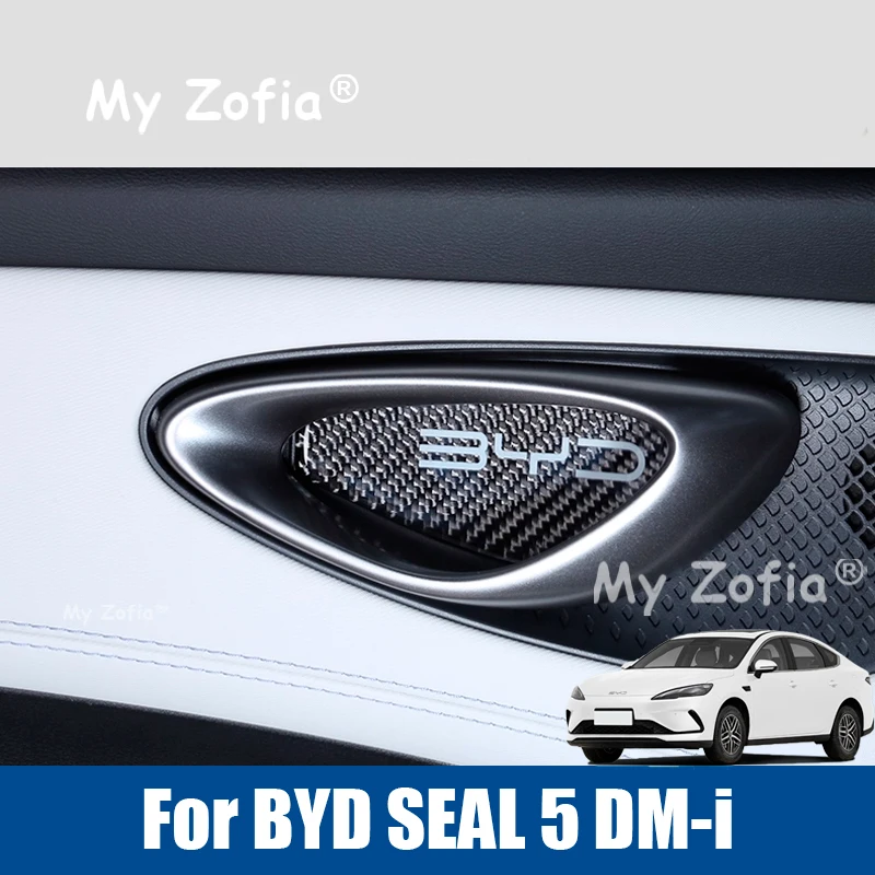 

For BYD SEAL 5 DM-i 2025 2026 Car Carbon Pattern Trim Car Inner Handle Door Bowl Garnish Sticker Protector Cover Accessories