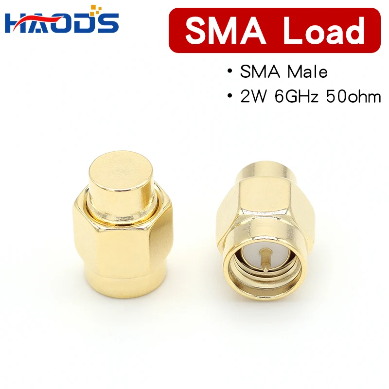 2-20PCS 2W 6GHz 50 ohm SMA Male RF Coaxial Termination Dummy Load Gold Plated Cap Connectors Accessories