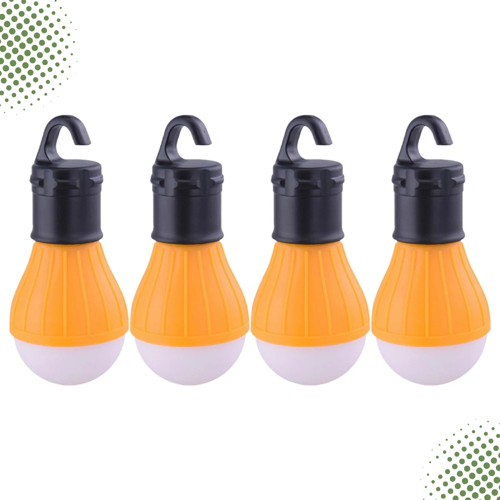 

4 Pcs Tent Lantern LED Camping Lights Collapsible Outdoor Flashlight Mini Hiking Orange Emergency Lighting Portable