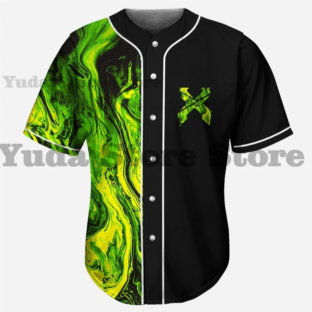 Acid green toxic slime excision rave baseball Jersey for EDM festivals