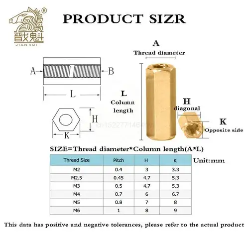 Imagen 2 del producto 5-50 Uds Hex hembra a hembra M2 M2.5 M3 M4 M5 espaciador de separación de latón perno Hexagonal espaciador pilares huecos