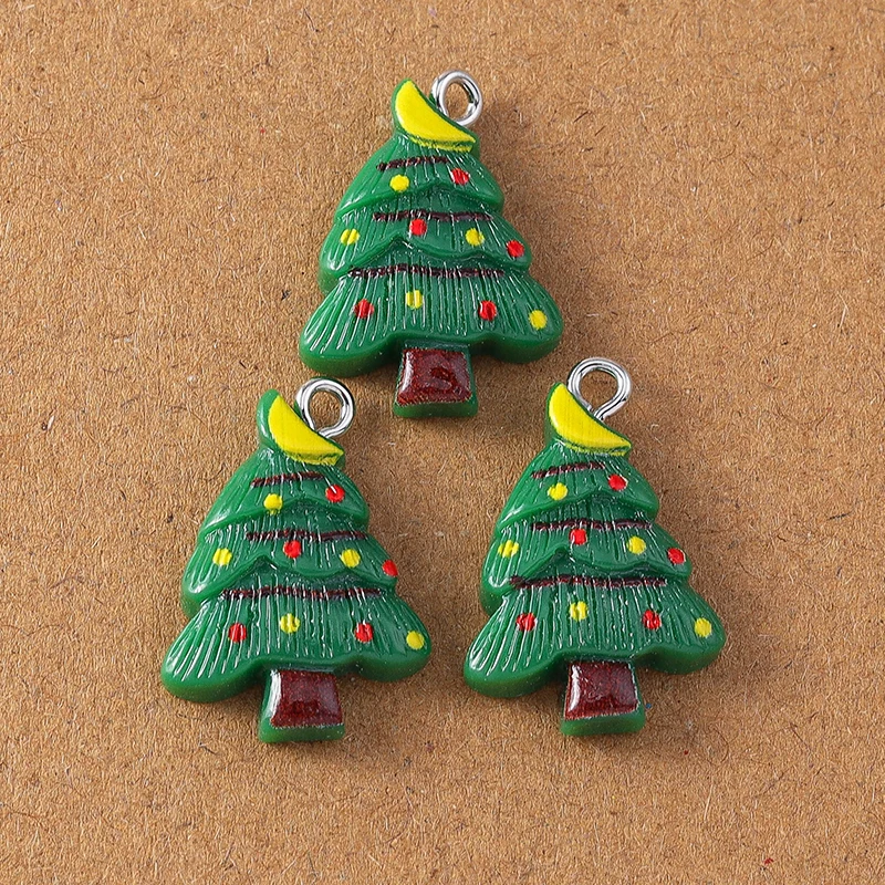 10 قطع لطيف الراتنج عيد الميلاد سحر الأيائل ثلج سانتا كلوز المعلقات ل أقراط قلادة سوار DIY عيد الميلاد مجوهرات اكسسوارات