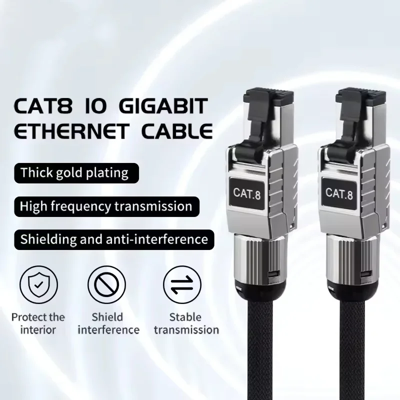 40Gbps Cat8 Ethernet Cables RJ45 30M 20M Cat 8 High Speed No Breakage Internet Networking Cable E-Sports Level Full Shielded