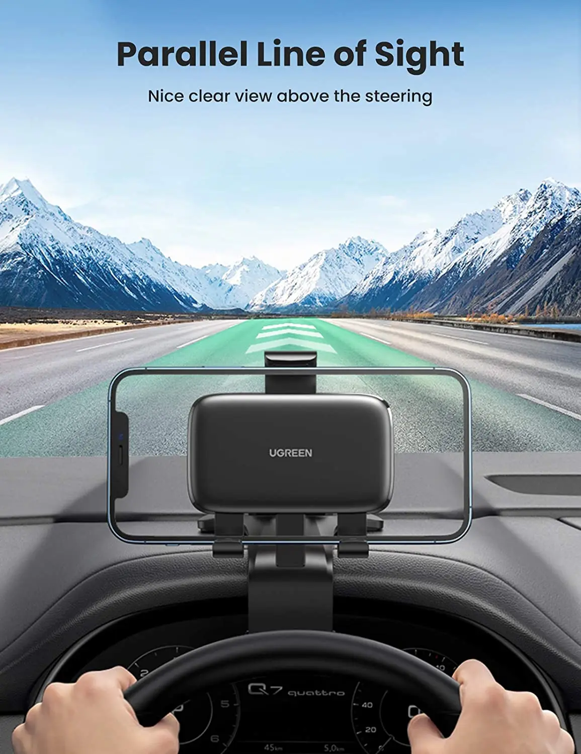 Soporte para teléfono móvil para salpicadero de coche UGREEN, soporte para teléfono con ventilación de coche, soporte con Clip para salida de aire, soporte para teléfono móvil para coche