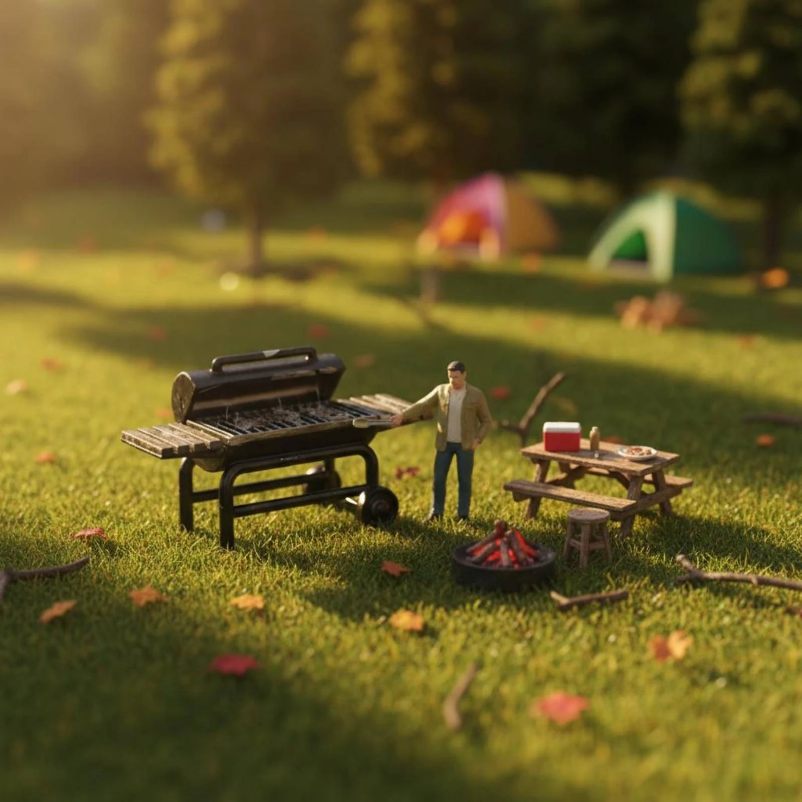 

Mini Barbecue Grill Scene Prop Mini Outdoor Grill House Decoration Realistic Finish