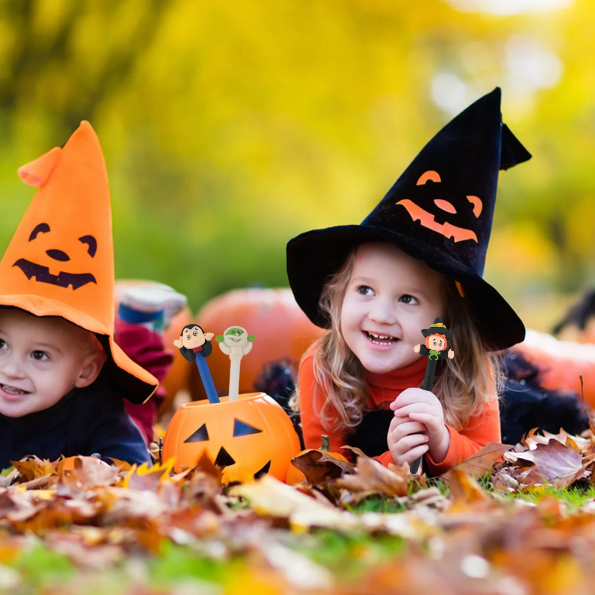 

5Pcs Soft Clay Ballpoint Pen Halloween Style Creative Colorful Funny Student Award Pen Gift for Boys Girls