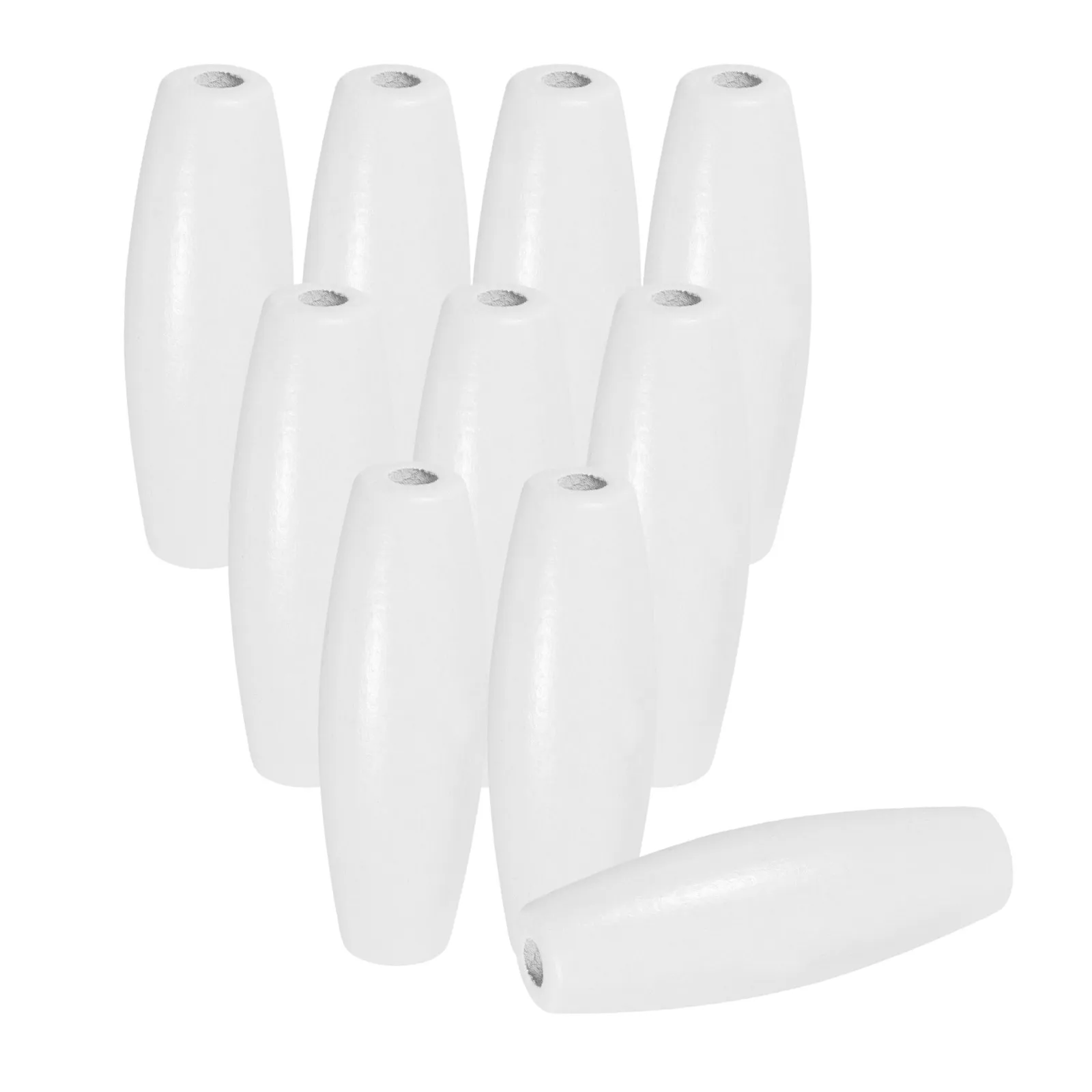 

10 шт. овальных деревянных бусин с большим отверстием, гладкие деревянные разделительные бусины для изготовления украшений, поделок, ожерелий, шармов