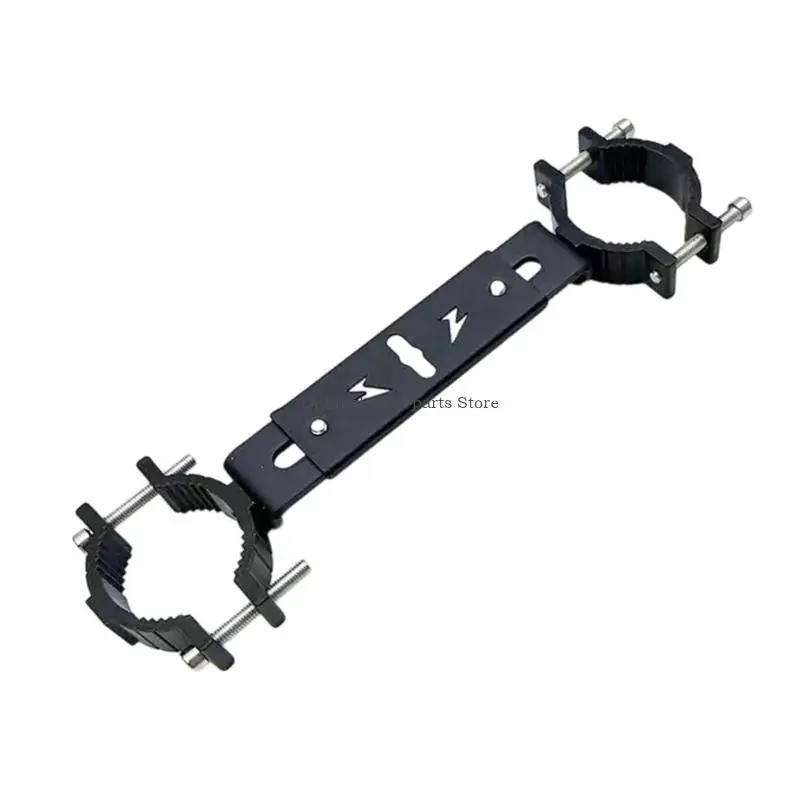 Black Motorcycle Auxiliary Light Mount High Strength Aluminum Bracket For 22-32Mm Bars Adjustable Positioning Off Roading