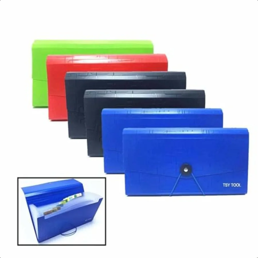 

Pack of 4 Expandable File Folder10x5.5 Portable Accordion Document Pocket Office Desk Organizer13 Pockets for Receipts Coupons