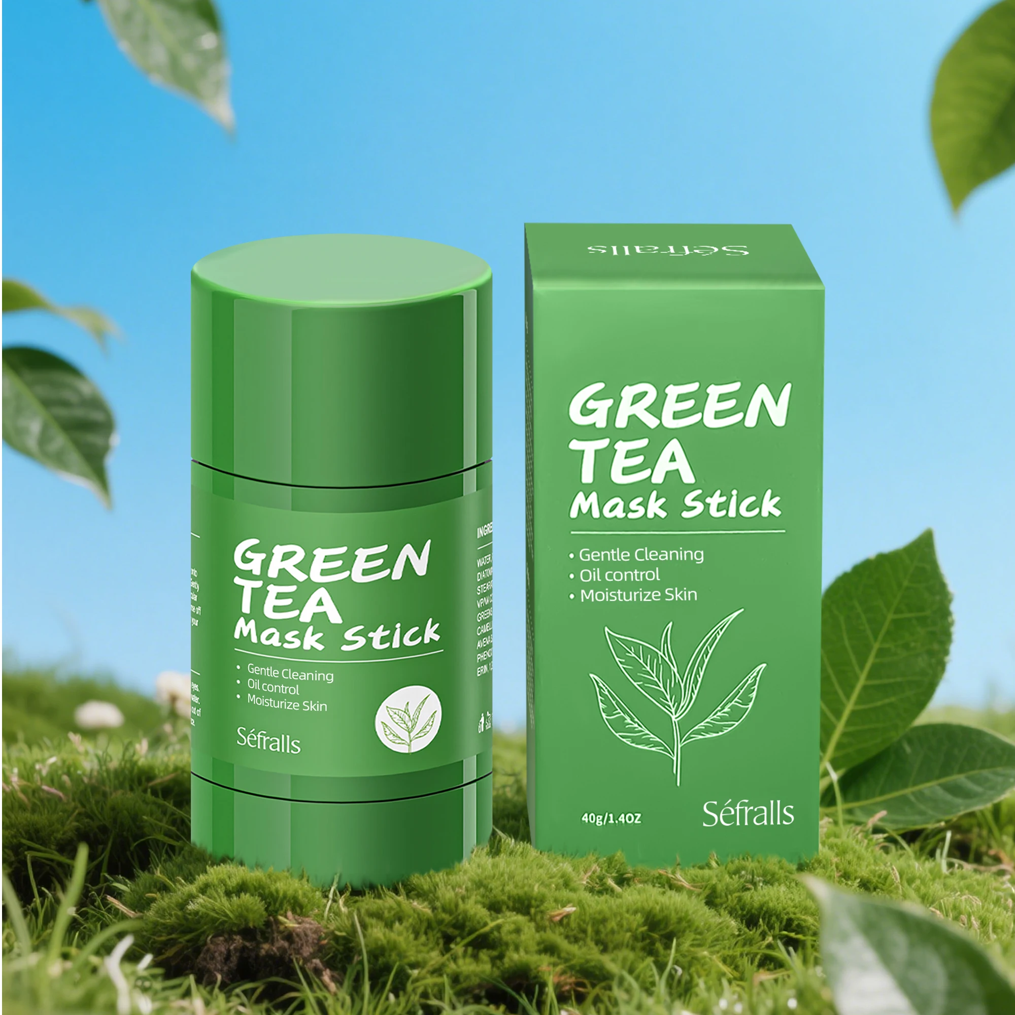 Séfralls Té Verde Barra Limpiadora 40g Eliminar Puntos NegrosTé Verde Mascarilla SólidaLimpiar PorosPegarse a las Manchas FacialesManchas NegrasReducir PorosMascarilla HidratanteLimpieza Facial