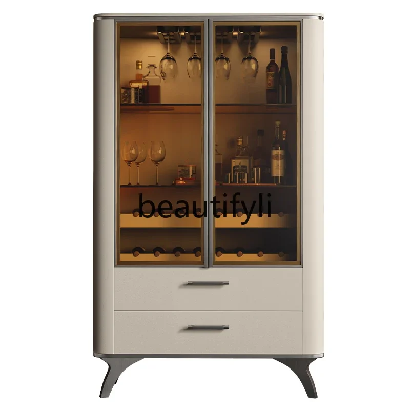 

D80 Italian minimalist wine cabinet display family glass wine cabinet light luxury high-end wine storage cabinet