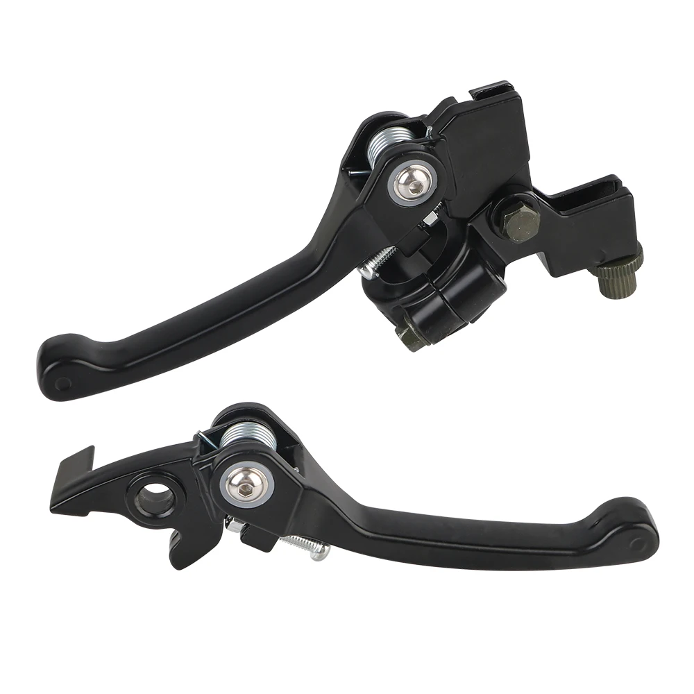 Handlebar Drum Lever Fit Motorcycle Clutch Brake Lever Aluminum Alloy Snap Back Type Leve Left/Right set Foldable