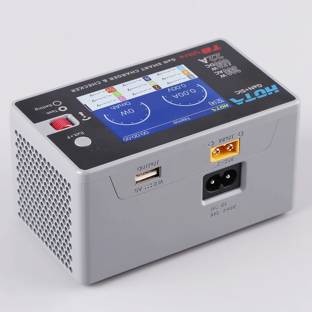

HOTA T8 Ultra Model Aircraft Lithium Battery Balanced Charger 8S Gallium Nitride Power Supply AC300W DC650W