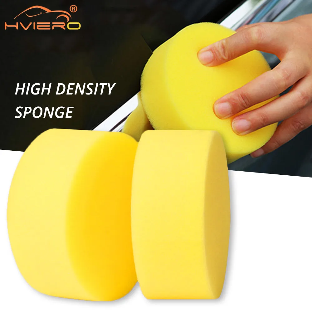 2Pcs 10CMx 3cm Round Encryption Car Polishing Waxing High-density Washing Pressure Does Not Edge Foam Auto Care Sponge Wax Tool