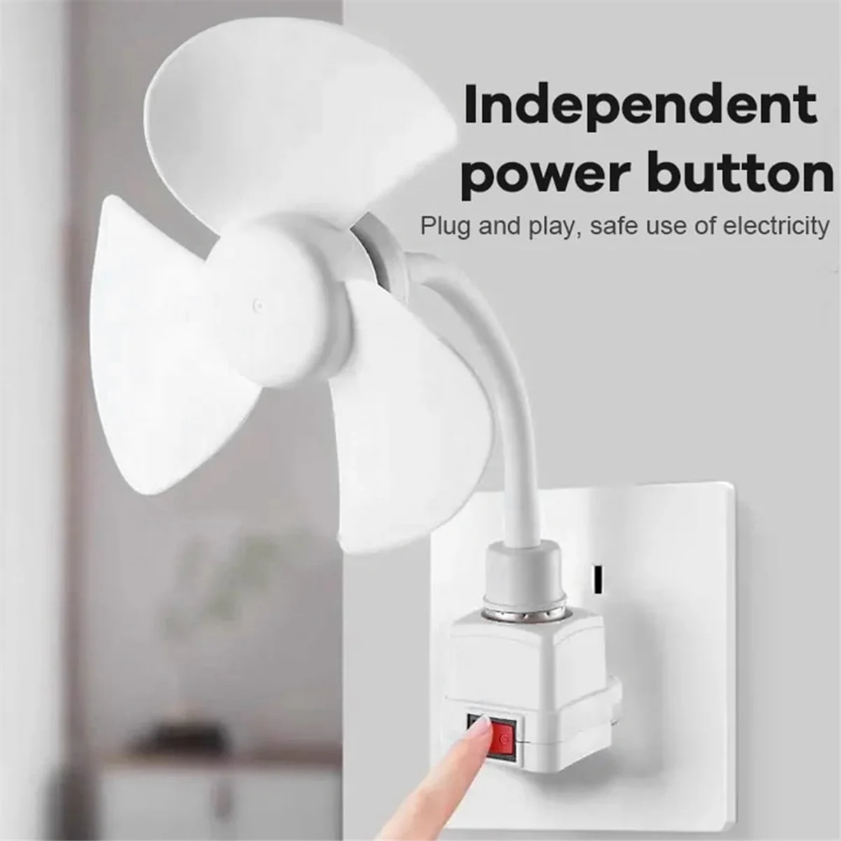 HOT E27 Универсальный ввинчивающий вентилятор, 3 лопасти потолочный вентилятор с резьбовым основанием E27, малошумный охлаждающий вентилятор, потолочный вентилятор с резьбой E27