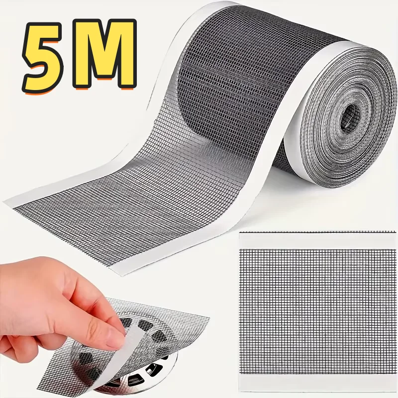 5/1M Trimmable Shower Drain Plug Protector,self-adhesive Floor Drain Sticker,mesh Sink Filter, Easy To Clean