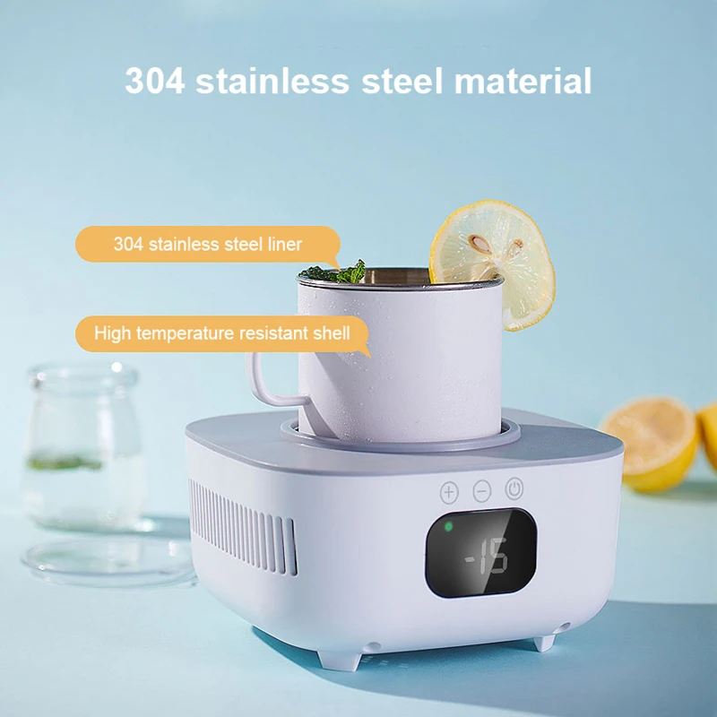 Podgrzewacz i chłodziacz do kubków 2 w 1, podgrzewacz do piwa, puszek, kubek chłodzący napoje, podkładka chłodząca do napojów, inteligentny kubek termostatyczny 220V