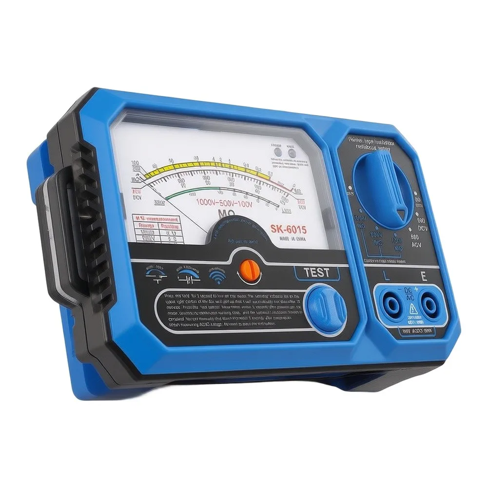 SK-6015 Electrical Tester with Auto Range Function Clear Pointer Scale and Tilt Adjustable Stand for Ergonomic Viewing Position
