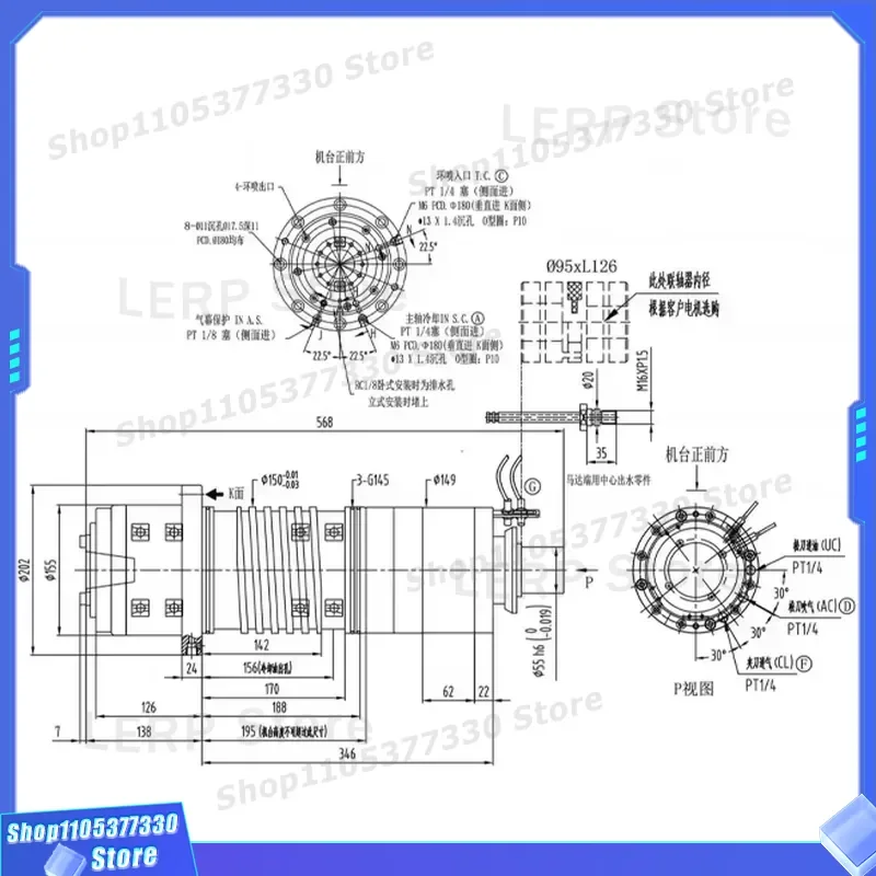 BT40 Direct Drive Spindle 380V ATC High Precision for CNC Machine Tool Industry Numerical Control Machinery Parts 380V BT40