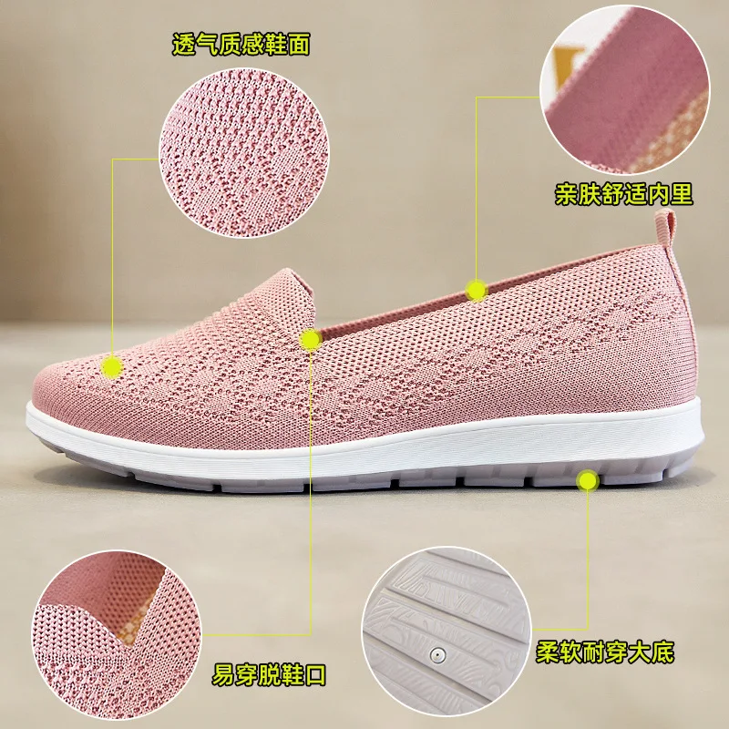 Summer women's breathable sandals casual flat-soled cloth shoes large size soft-soled middle-aged women's mother shoes