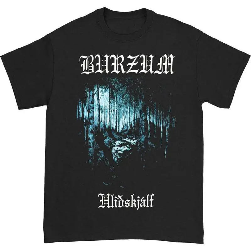 1Burzum Shirt Short Sleeve Metal Hlidskjalf Album Graphic Band Rare Reprint