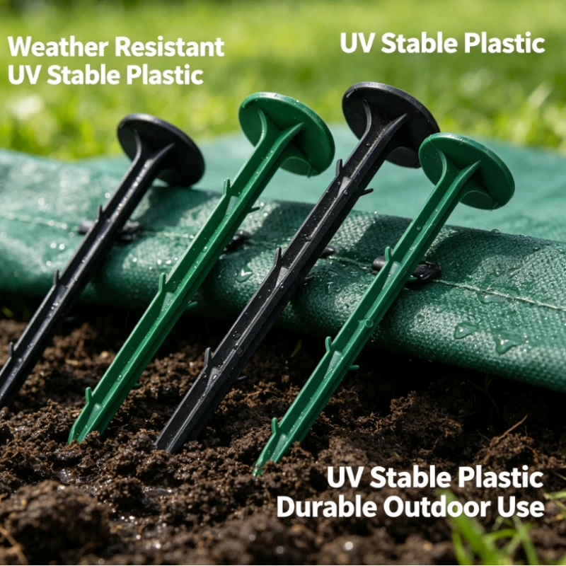 Plastic Ground Nail Weed Mat Peg Garden Orchard Farmland Fabric Pin Anti-Aging PP Material Black Barb Lawn Fixing Outdoor Gear