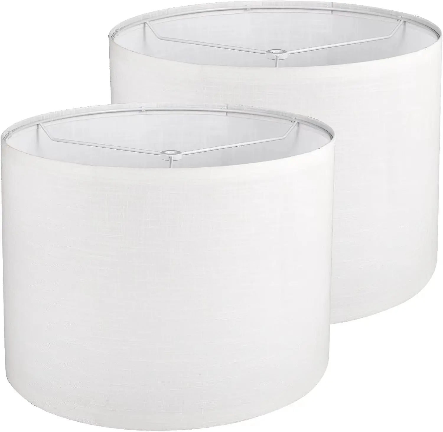 

Drum Lamp shades Set of 2, White Line Lamp Shades for Table Lamps Floor Lamp, 13" Top X 13" Bottom X 10" High Large Fabr