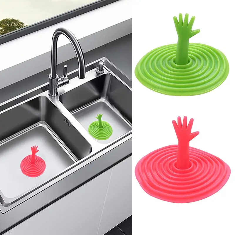 Tapón de silicona creativo para fregadero de cocina, cubierta de drenaje a prueba de fugas, tapón de pelo para bañera, tapón plano, accesorios de baño
