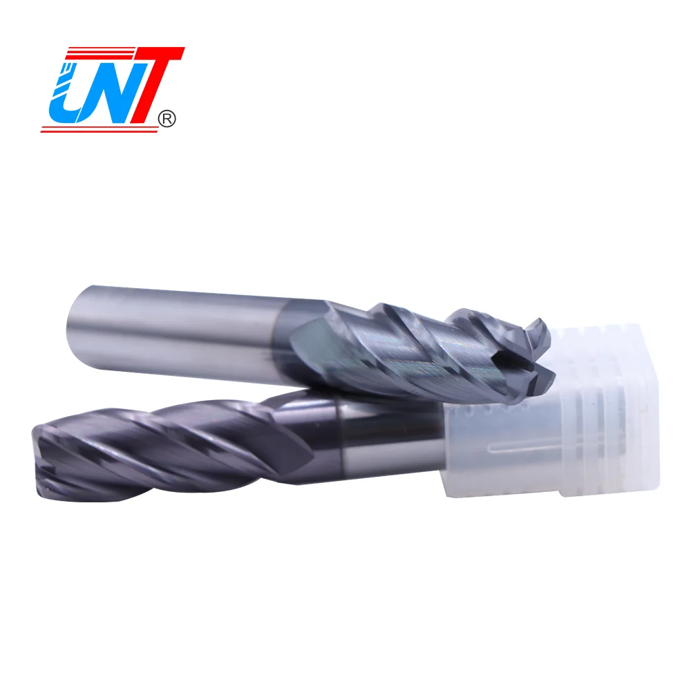 

UNT сплошное карбидное покрытие из вольфрама Fresa CNC HRC45 4-флейтовые концевые фрезы с угловым радиусом для стали