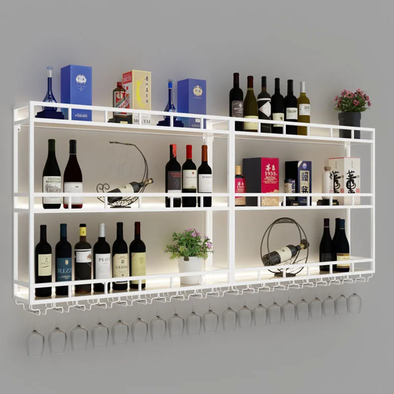 

Commercial Retail Wine Cabinets Modern Wall Mounted Metal Unique Bar Cabinet Cellar Display Armario Para Vinos Home Furniture