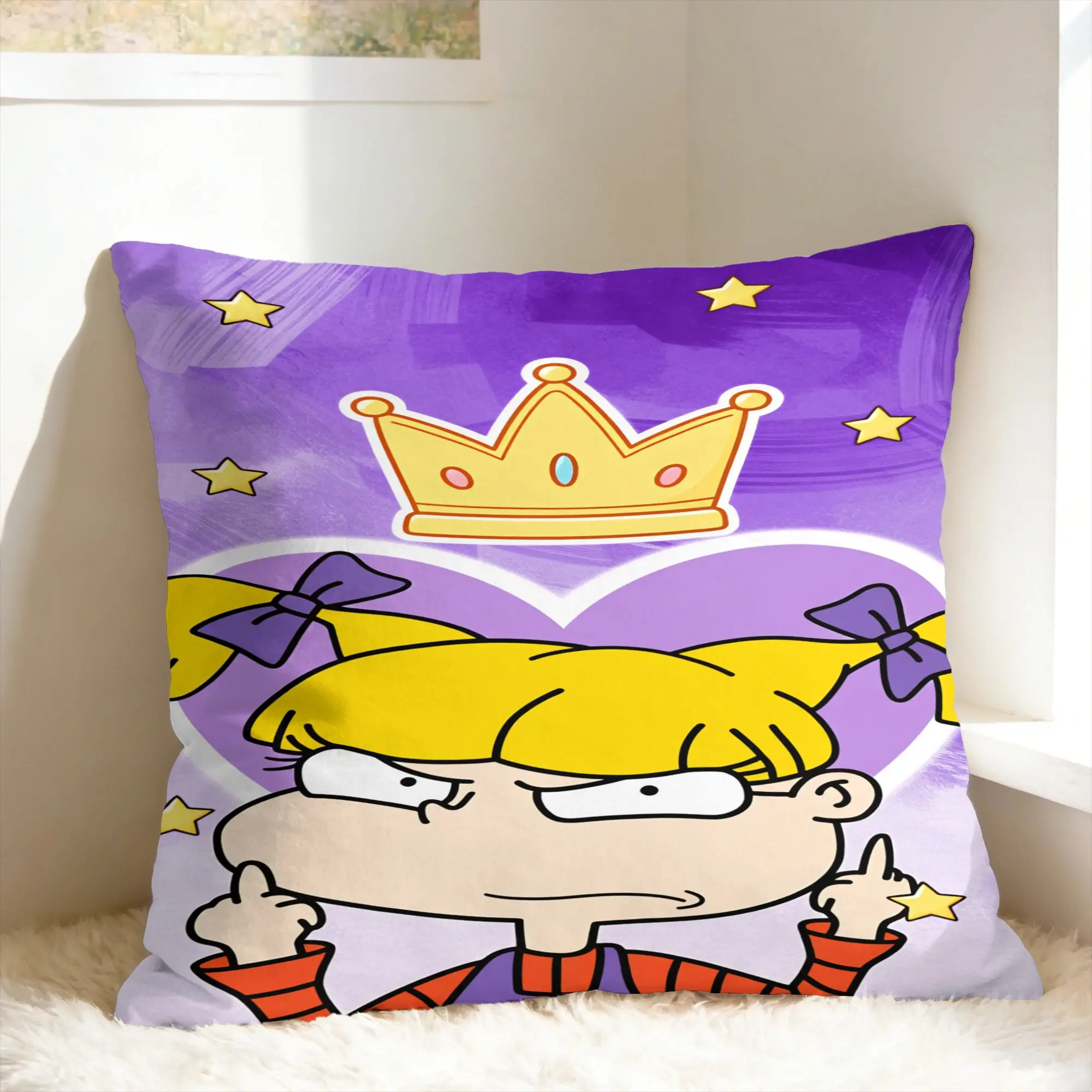 R-Rugrats Angelica Pickles Pillow Case  Comfy Pillow Cover Fashion Cushion Cover For Couch Sofa Bedroom