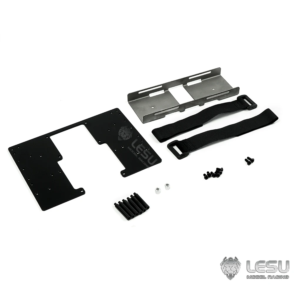 Placa de segundo andar com caixa de bateria 700-D1-T CNC atualização para 1/14 Tamiya RC SCANIA Man Lesu Trailer Tipper modelo peças DIY