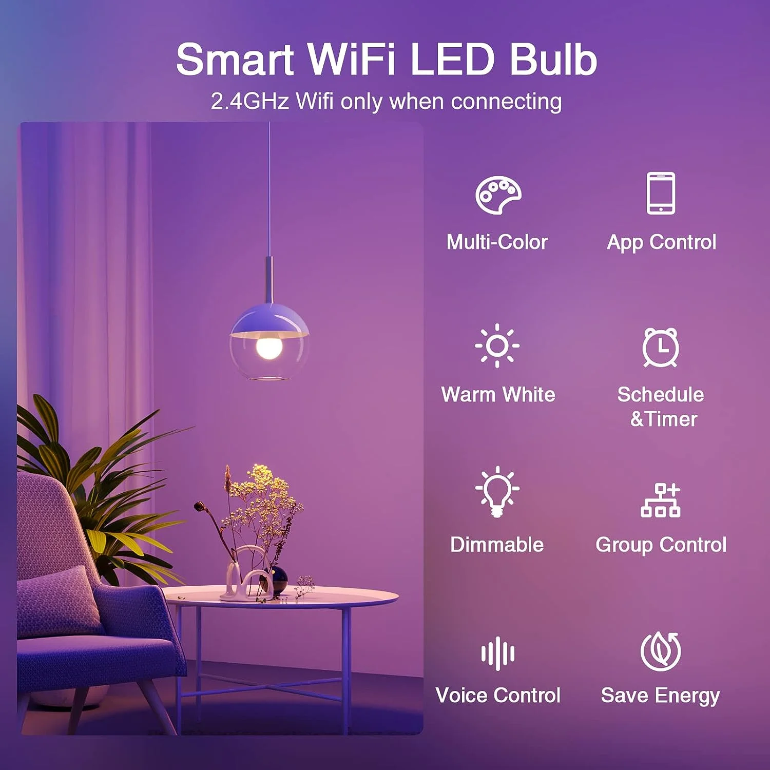الذكية RGB عكس الضوء LED مصابيح كهربائية ، واي فاي مصباح ، التحكم الصوتي ، يعمل مع اليكسا ، جوجل الرئيسية ، Cozylife App ، E27 ، 9 واط ، 85-265 فولت
