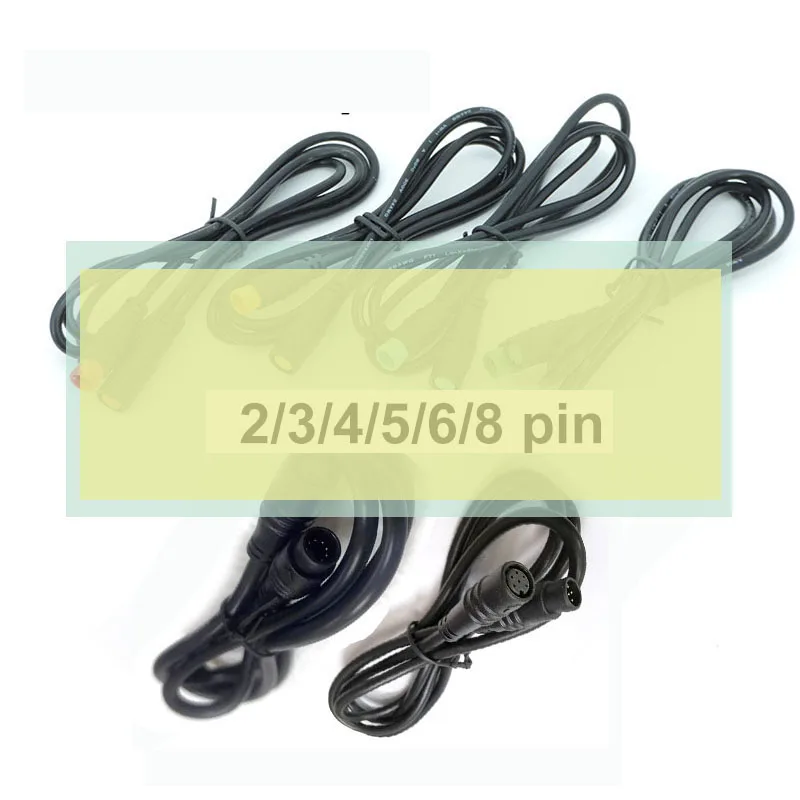M8 1M Sensor male to female M/F Extension connector Cable  2 3 4 5 6 8 Pin Electric Bicycle Waterproof for Ebike Copper Wire M20