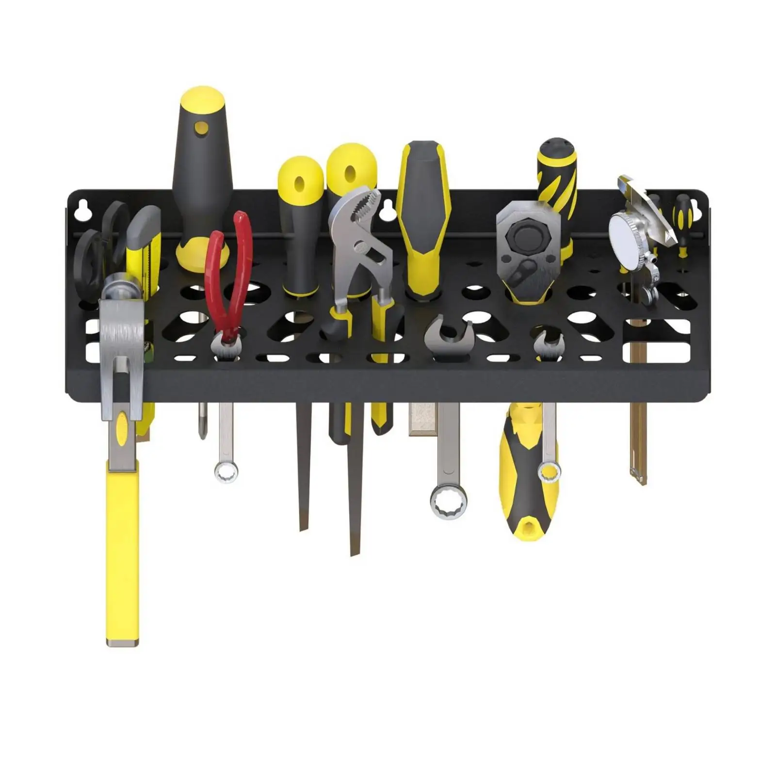 Storage Rack Sturdy Wall-Mounted Tool Organizer with Tray Shelf Industrial Grade