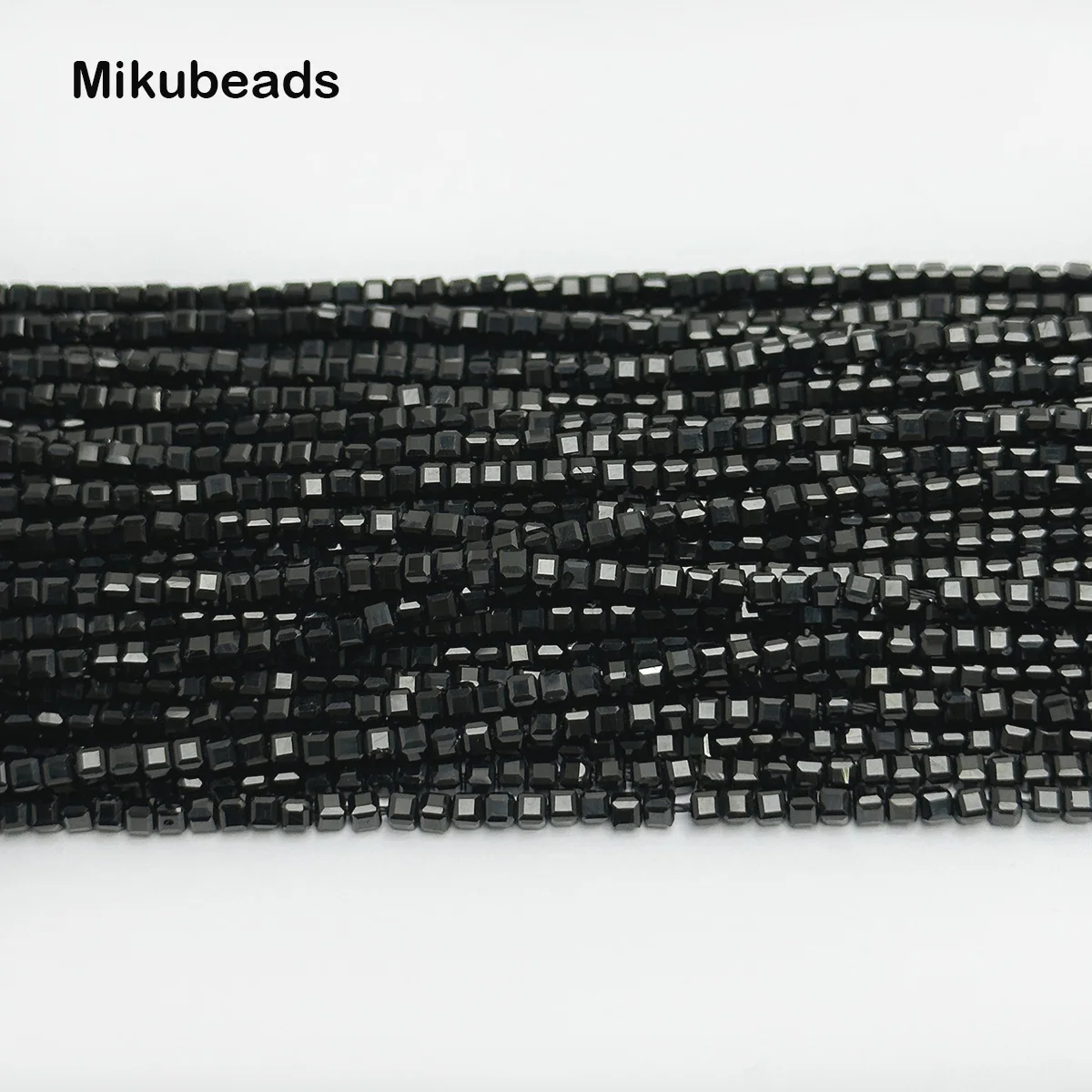 Wholesale Natural 2mm Black Spinel Faceted Square Loose Beads For Jewelry Making DIY Bracelets Necklace