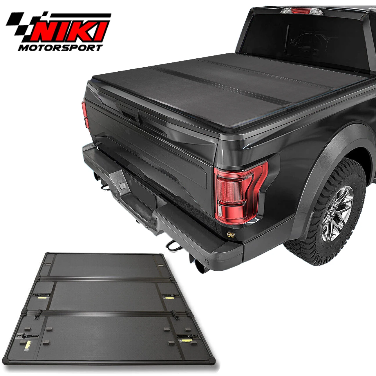 

For Ford F150 F-150 6.5FT Truck Bed Pick Up Truck Bed Cover Hard Tri Folding Aluminum Tonneau Cover