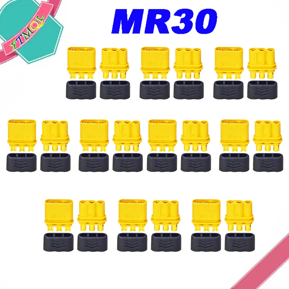 

10-100PCS MR30 Male Female Bullet Connector Plug the Upgrade For RC FPV Lipo Battery RC Quadcopter