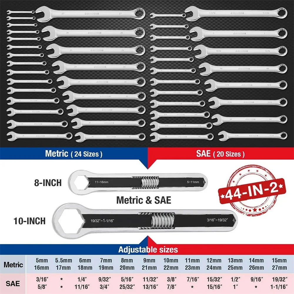 Multi Function Adjustable Spanner Adjustable Double Head Spanner Universal Repair Hand Tools Hardware Tool Drop shipping