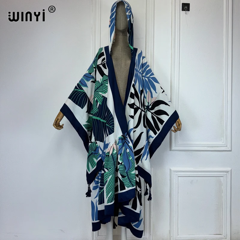 2023 WINYI Africa Summer Bohemian Dress Beachwear elegant Party Boho maxi beach Holiday Swimming Cover Up Geometric print Kimono