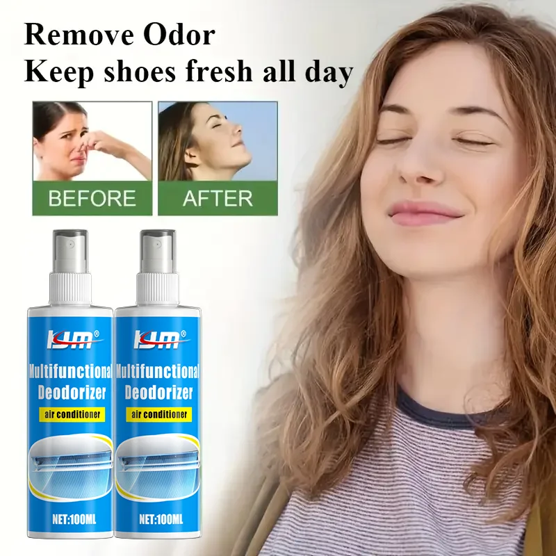 

Многофункциональный дезодорант KJM 100 мл – быстродействующее средство от запаха кондиционера и пыли, освежитель воздуха для ванной, спальни и автомобиля