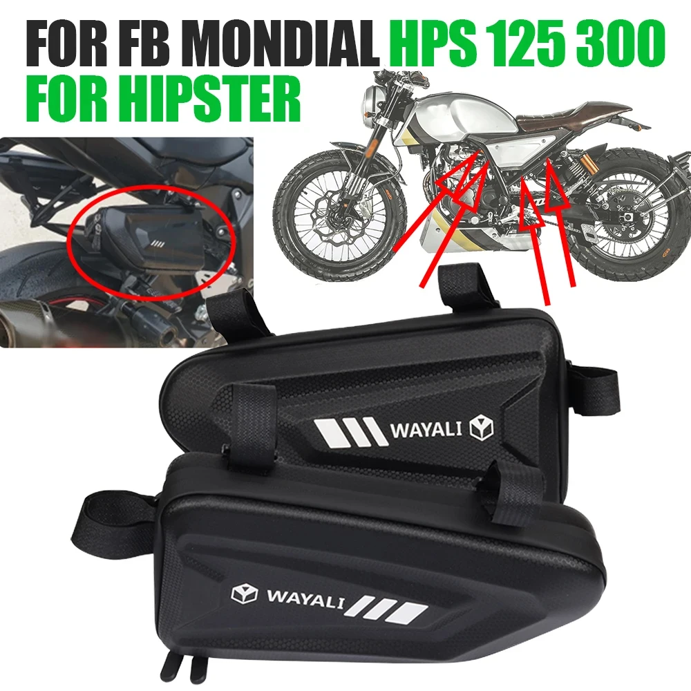 For FB Mondial HPS 125 HPS 300 Hipster HPS125 HPS300 Motorcycle Accessories Side Bag Fairing Tool Storage Bags Triangle Bags