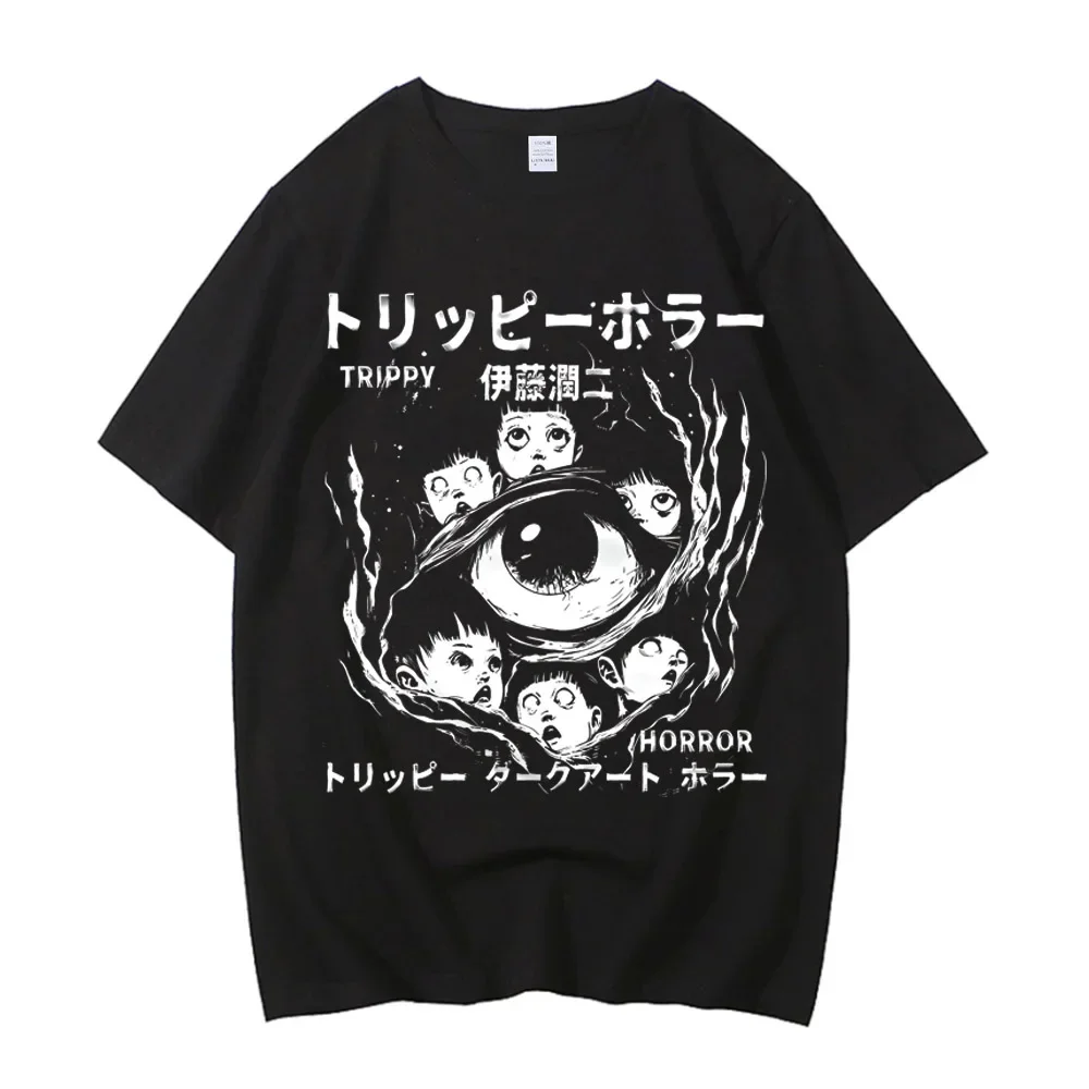 

Футболка Junji Ito, женская футболка в стиле панк, хип-хоп, футболка в повседневном стиле, футболка с рисунком аниме, женская уличная одежда, футболки с графикой Y2K