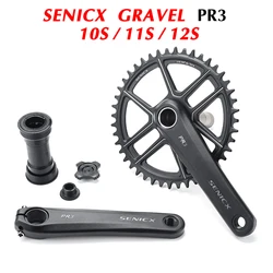 SENICX RX Single Speed Crank Chainset Crankset,40T/42T / 44T,165 / 170 / 175,for Gravel-bikes Cyclo-Cross, BB24MM
